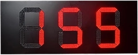 Protable Gym Timer 12 INCH RED Rainproof 8.88 Format 9/10 Gas Station Led Sign Wall Mounted Gas Station Oil Price Label Price Screen Outdoor Digital Visibility (3 Digit Countdown 1)