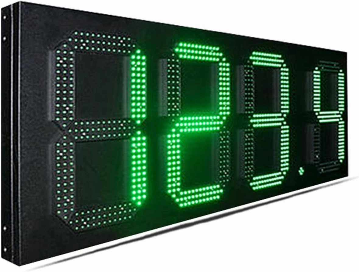 Protable Gym Timer Outdoor Rainproof Iron Box high Brightness Green 12 inch 888.8 Format Remote Control Gas Station Digital Sign led Price Plate Outdoor Digital Visibility (8 Inch Scoreboard)