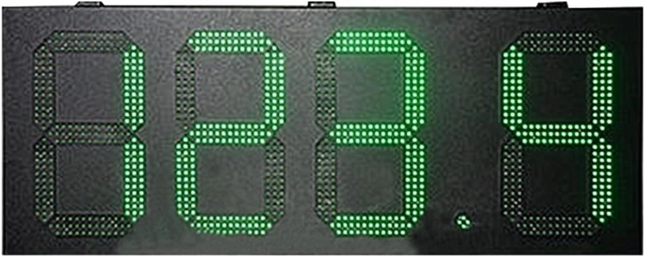 Protable Gym Timer Outdoor Rainproof Iron Box high Brightness Green 12 inch 888.8 Format Remote Control Gas Station Digital Sign led Price Plate Outdoor Digital Visibility (8 Inch Scoreboard)