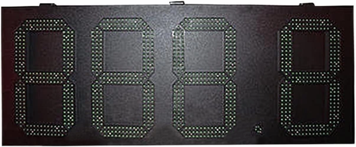 Protable Gym Timer Outdoor Rainproof Iron Box high Brightness Green 12 inch 888.8 Format Remote Control Gas Station Digital Sign led Price Plate Outdoor Digital Visibility (8 Inch Scoreboard)