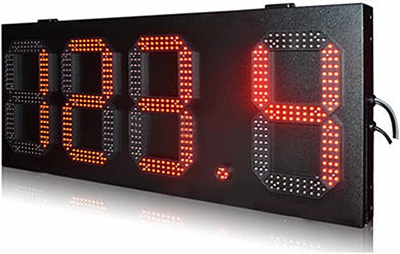 Protable Gym Timer Rainproof Iron Box 12 Inch High Brightness Red 888.8 Format Digital LED Gasoline Price Dis-Play 7-Segment LED Digital Signboard Outdoor Digital Visibility (8 Inch Scoreboard 1)