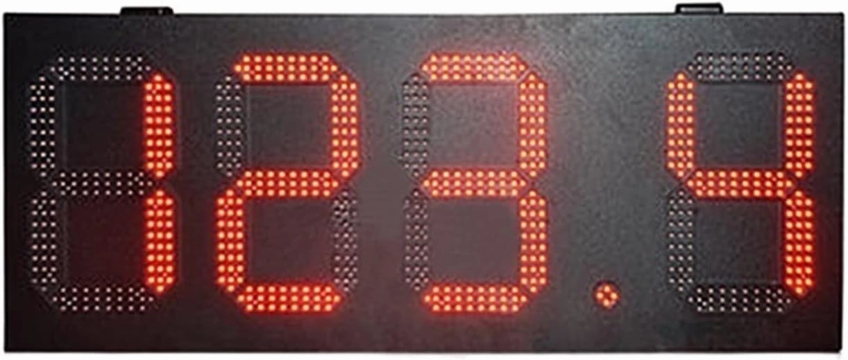 Protable Gym Timer Rainproof Iron Box 12 Inch High Brightness Red 888.8 Format Digital LED Gasoline Price Dis-Play 7-Segment LED Digital Signboard Outdoor Digital Visibility (8 Inch Scoreboard 1)