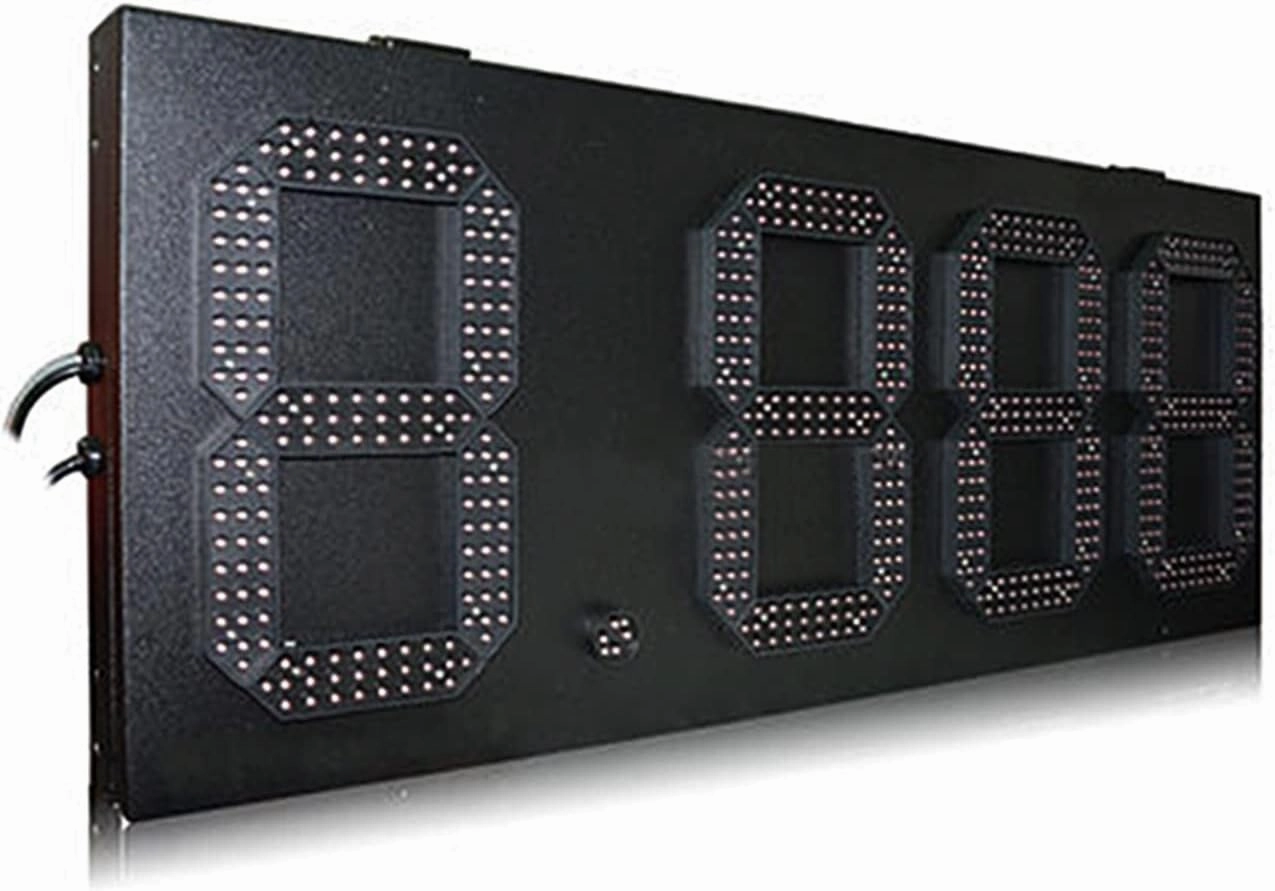 Protable Gym Timer Rainproof Iron Box 12 Inch High Brightness Red 888.8 Format Digital LED Gasoline Price Dis-Play 7-Segment LED Digital Signboard Outdoor Digital Visibility (8 Inch Scoreboard 1)