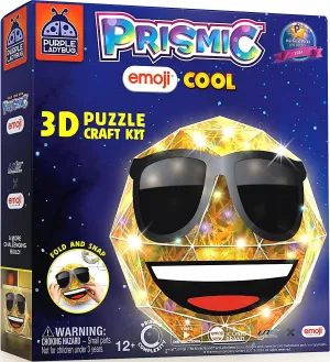 PURPLE LADYBUG PRISMIC Emoji Cool 3D Puzzle Craft Kit - DIY Light-Up Room Decor for Teens, Tweens, and Kids Ages 12-16, Cute Night Light Toy, Birthday Gift, Arts & Crafts for Girls and Boys