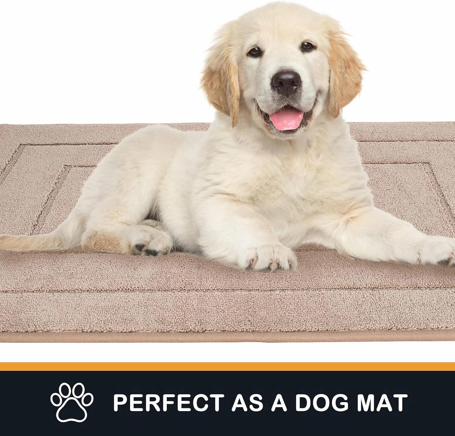 PURRUGS Dirt Trapper Door Mat 20" x 31.5", Non-Slip/Skid Machine Washable Entryway Rug, Dog Doormat, Super Absorbent Welcome Mat for Muddy Wet Shoes and Paws, Beige