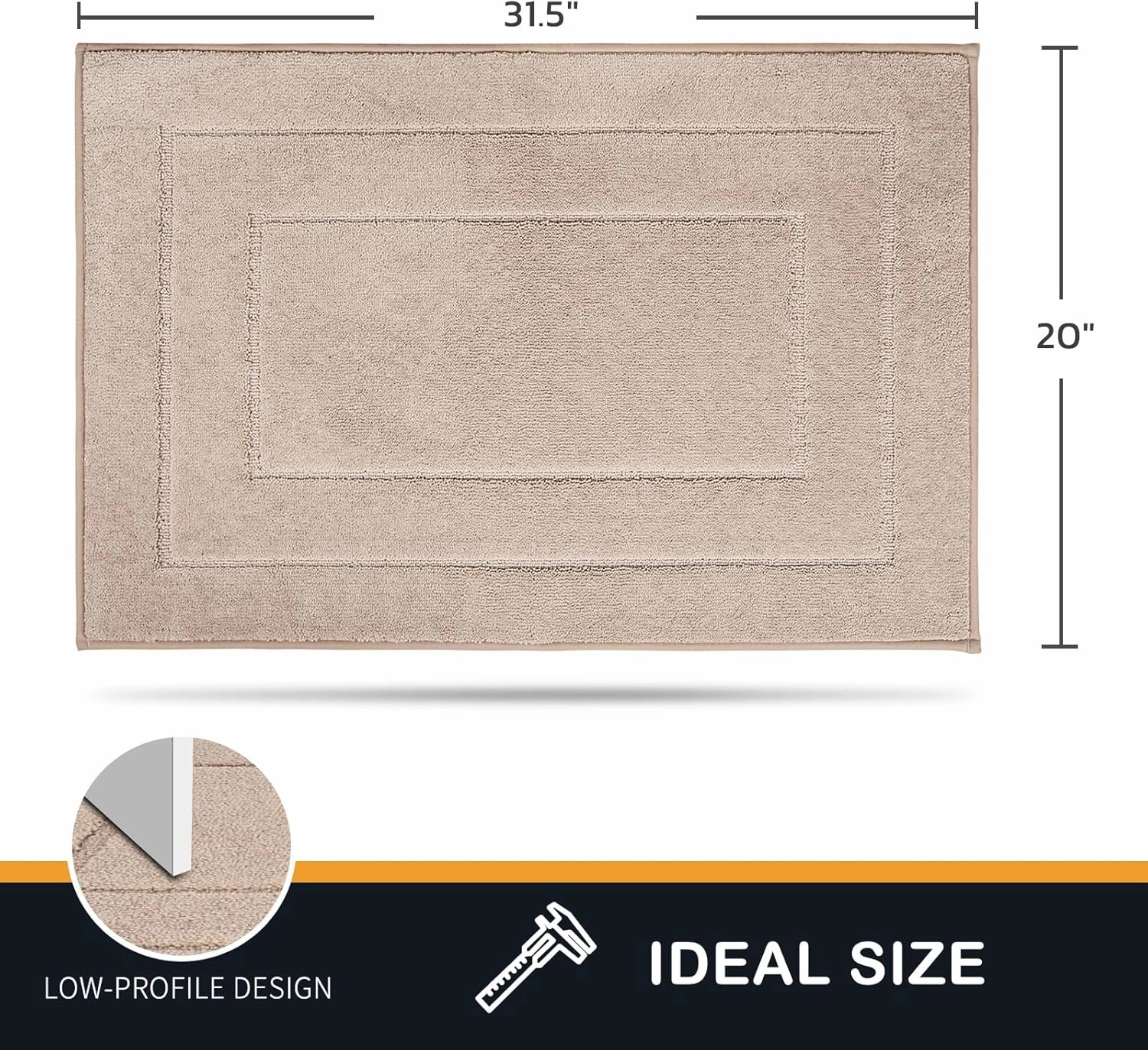PURRUGS Dirt Trapper Door Mat 20" x 31.5", Non-Slip/Skid Machine Washable Entryway Rug, Dog Doormat, Super Absorbent Welcome Mat for Muddy Wet Shoes and Paws, Beige