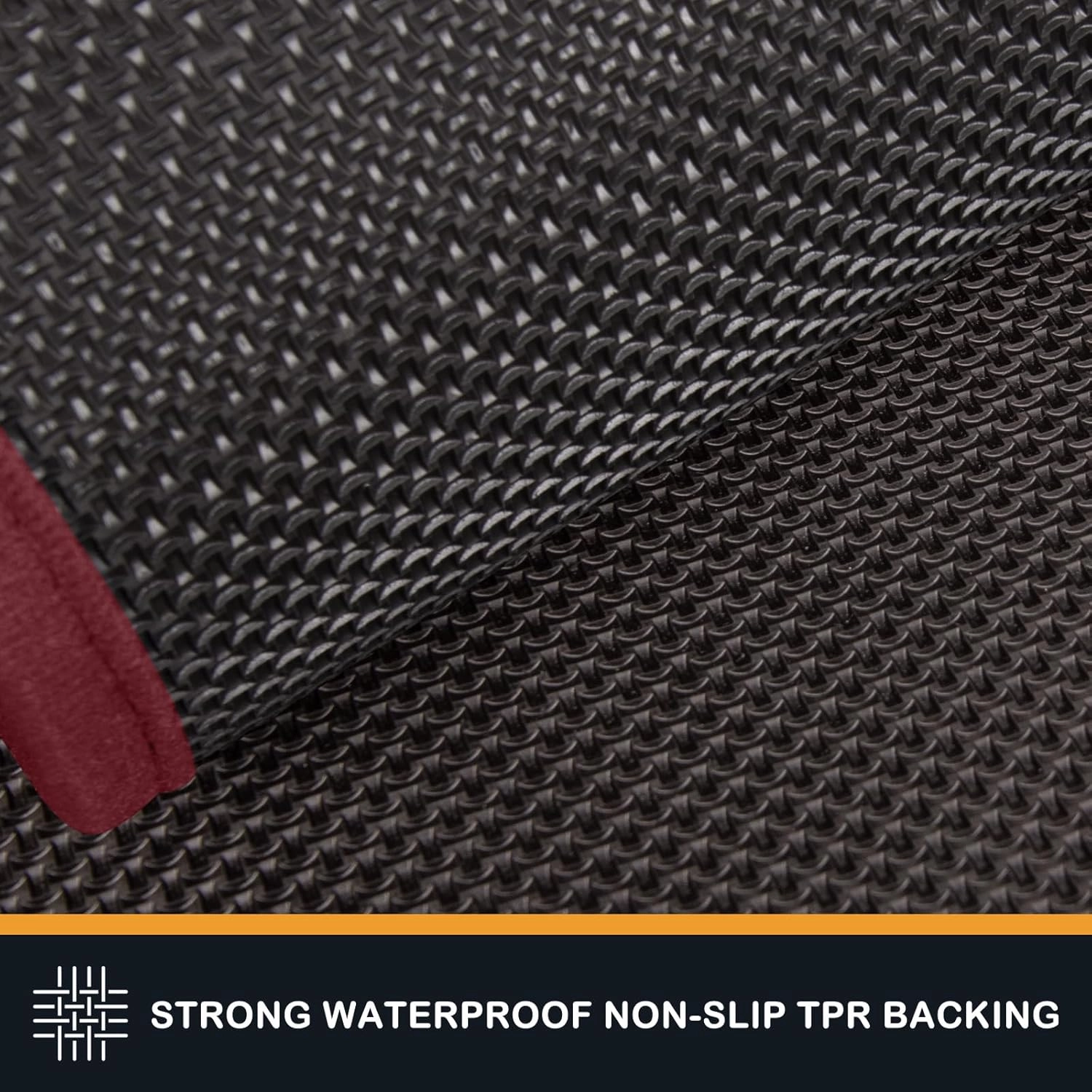 PURRUGS Dirt Trapper Door Mat 24" x 35.5", Non-Slip Machine Washable Entry Rug, Shoe Scraper, Super Absorbent Welcome Mat for Front & Back Door, Muddy Shoes & Paws, Burgundy Red-Black