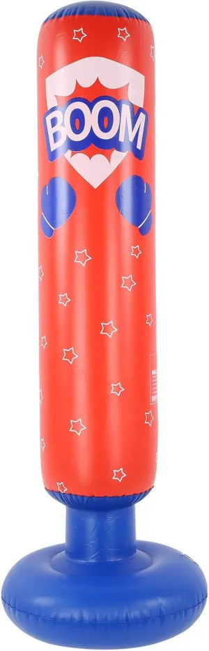 PVC Inflatable Punching Bag for Young Users | Foldable Boxing Column with Weighted Base | Training Equipment for Karate/Taekwondo/Kung Fu | Stress Reduction & Strength Building