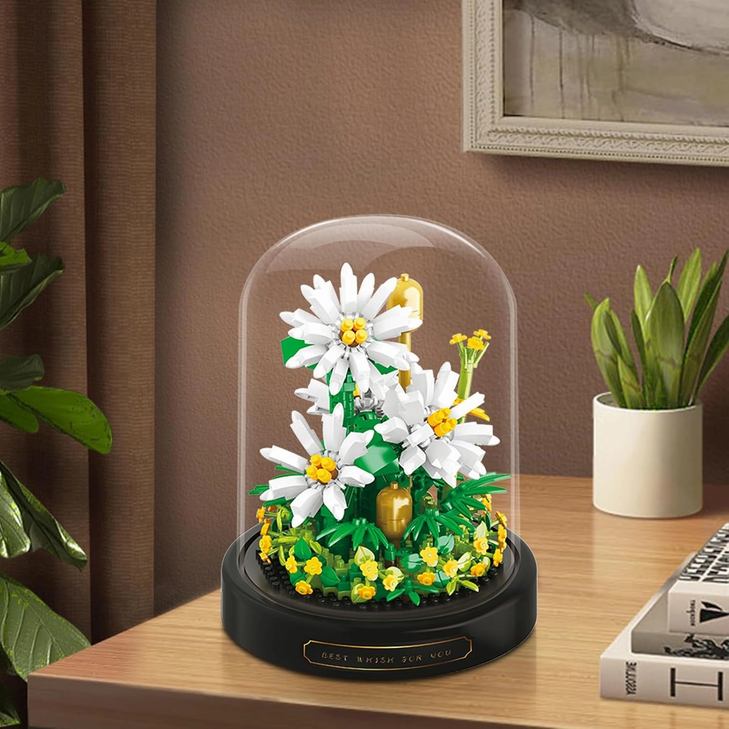 QLT QIAOLETONG Flower Bouquet Building Set, 490 PCS White Daisy Mini Building Blocks Kit for Adults, Flower Botanical Collection for Home Decor, Mother's Day for Mom