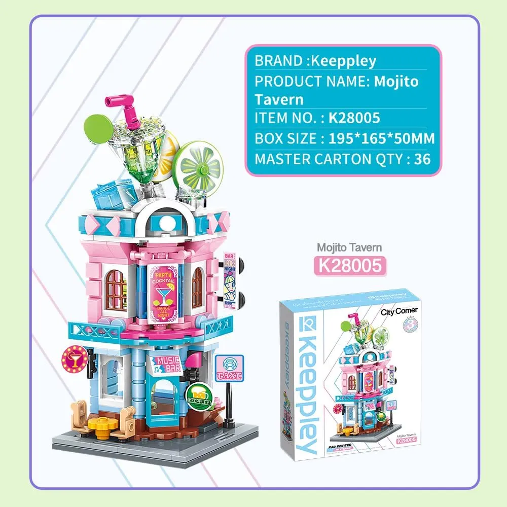 QMAN Building Blocks Toys for Girls Educational Construction STEM Toys Building Playset for Boys Mojito Tavern House Building Toy Kits Building Bricks Sets Creative Gifts for Kids Age 6  (400 Pieces)