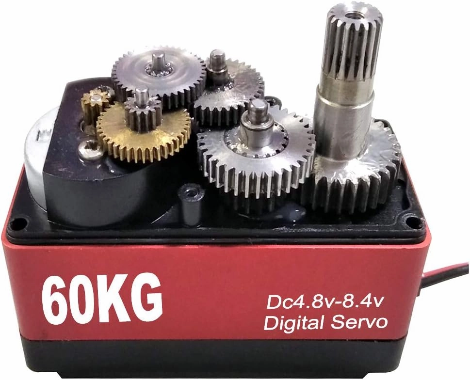 QWinOut 60KG Digital Servo High Torque 6v-8.4v Waterproof Metal Gear Servo for 1/5 RC Cars, Compatible with Futaba,JR,SANWA,Hitec,Jumper,Flysky,Frsky TX (360 Degree,4 Pack)
