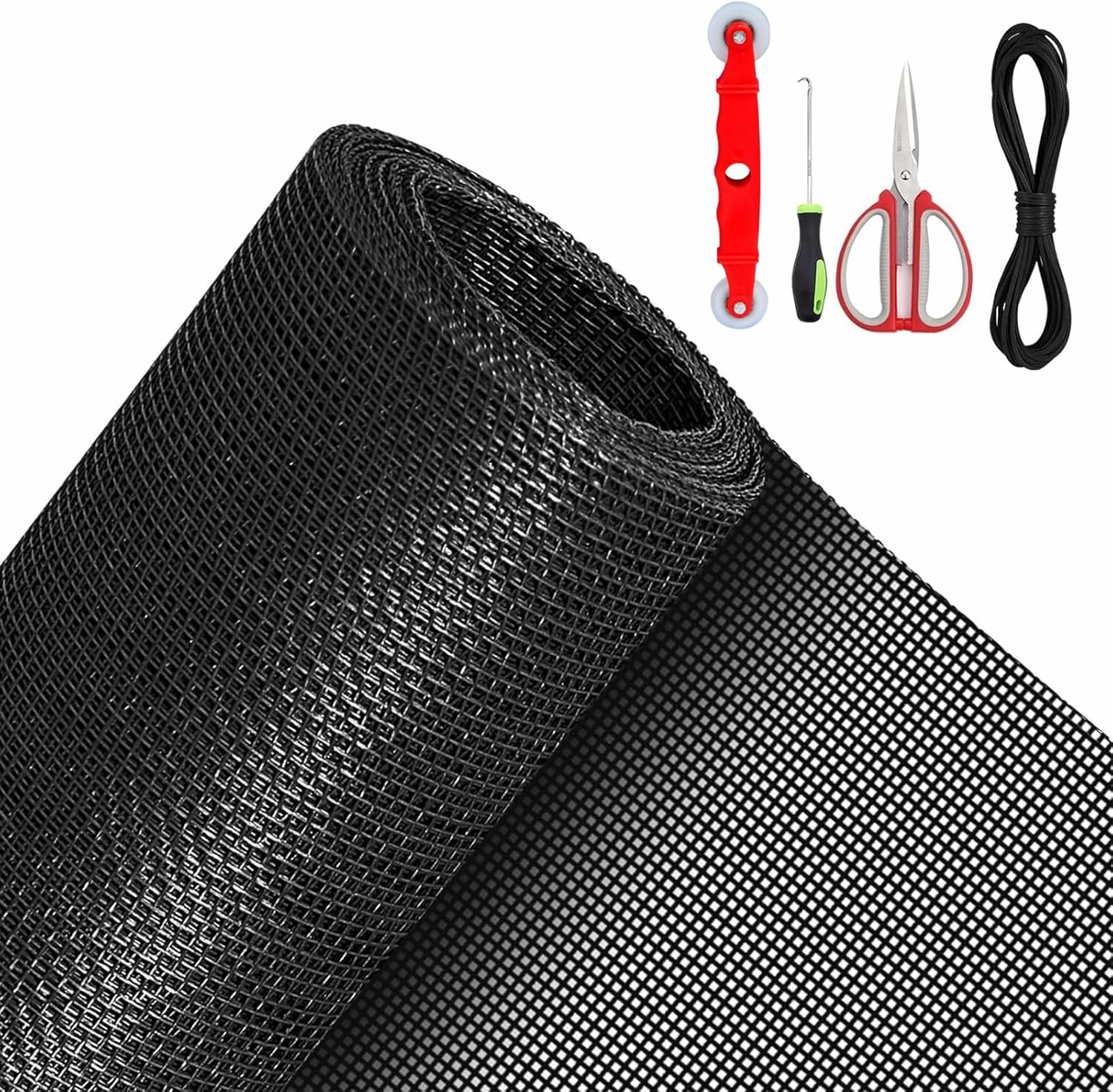 QWR Pet Proof Window Screen Replacement Kit, 48"x118" Durable High Hardness Screen Mesh Replacement Window Screens Repair Kit for Sliding Screen Door,Patio and Windows.(Folded Package)