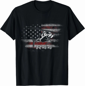R44 Helicopter Pilot Aviation T-Shirt Gift T-Shirt