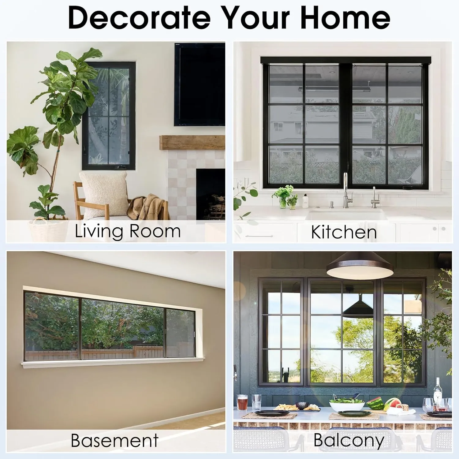 rabbitgoo One Way Window Privacy Film, Window Tint for Home, Reflective Heat Control Sun Blocking Anti UV See Out Not in Glass Door Covering Tinting Film, 35.4 in X 13.1 Feet, Silver