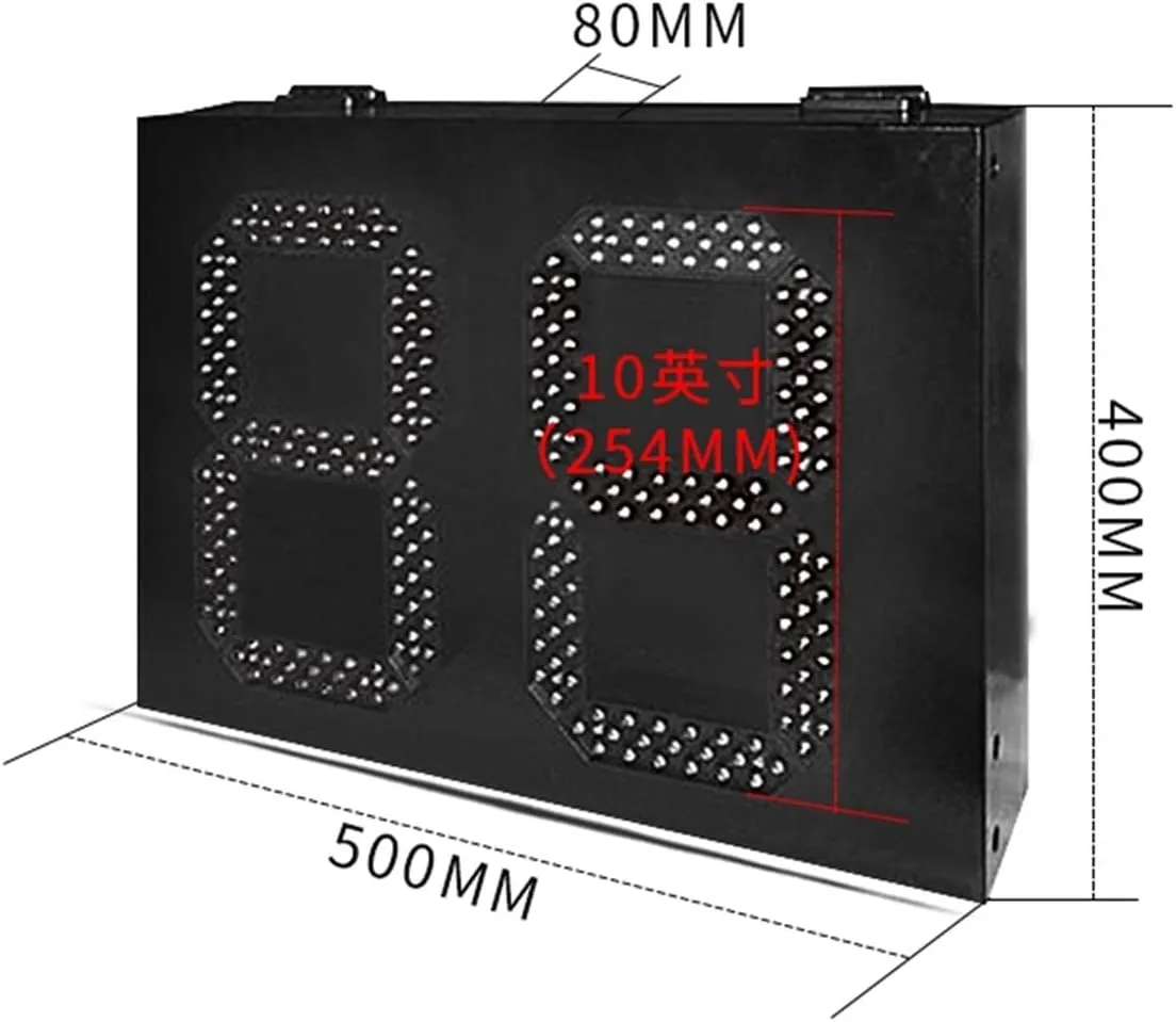 Race Timing Clock High Brightness Outdoor Waterproof Iron Box PCB Oil Price Board 8.888 Format Digital Gas Station Logo for Running Events Marathon Clim (8 Inch Scoreboard X)