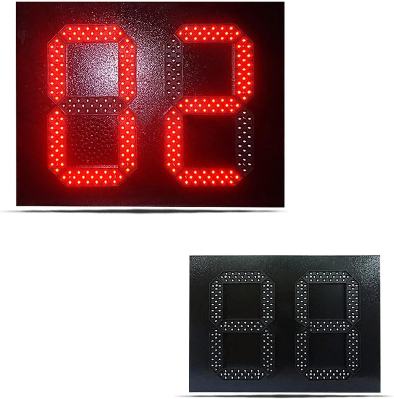 Race Timing Clock High Brightness Outdoor Waterproof Iron Box PCB Oil Price Board 8.888 Format Digital Gas Station Logo for Running Events Marathon Clim (8 Inch Scoreboard X)