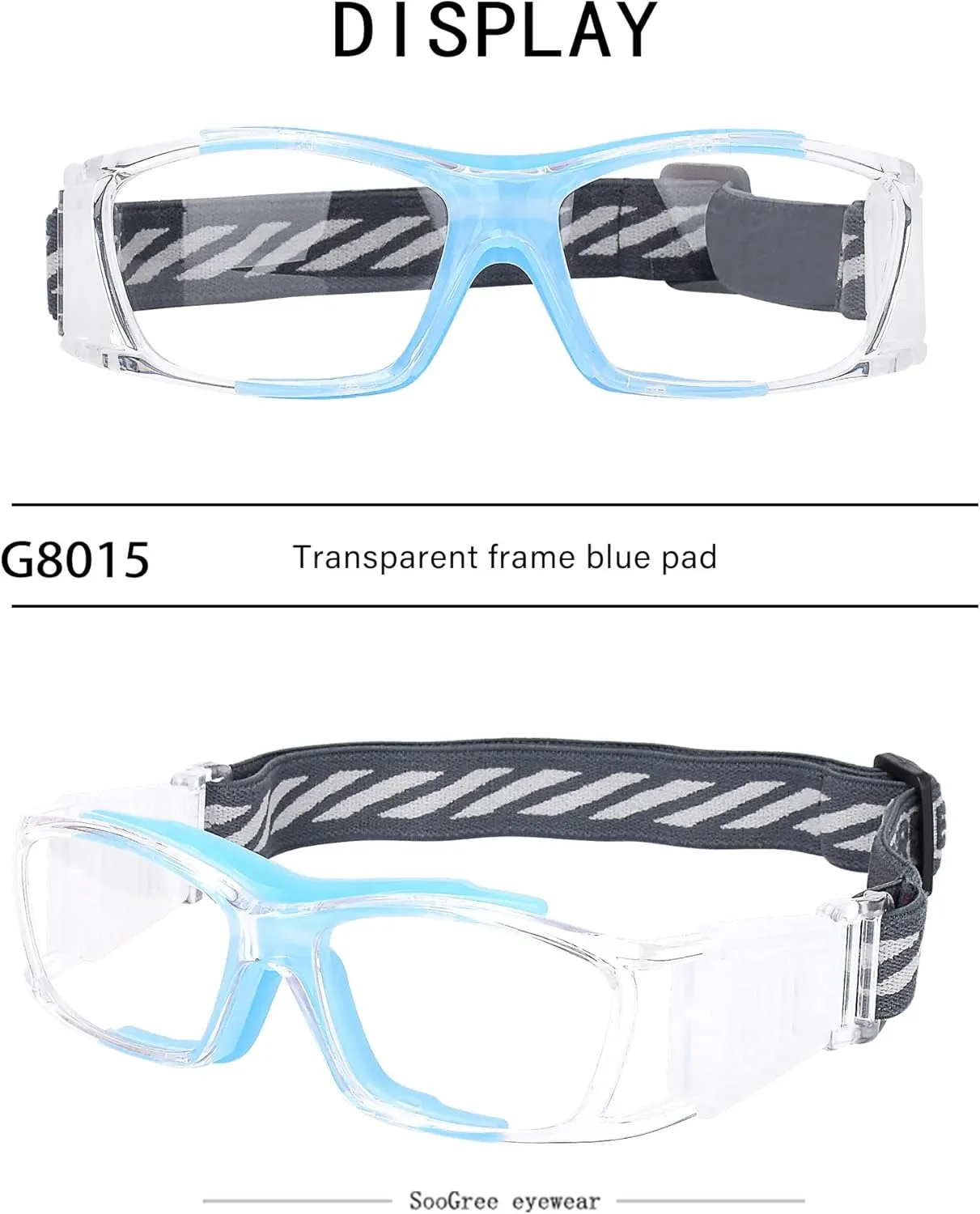 Racquetball Goggles Sports Glasses Basketball Football Protective Eyewear Anti Slip Shock Absorption Adjustable Strap