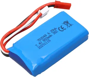RC Airplane Replacement Battery, 7.4V 850mAh RC Helicopter Battery for WLtoys V912V262V333V353BQ202 with JST Red Plug