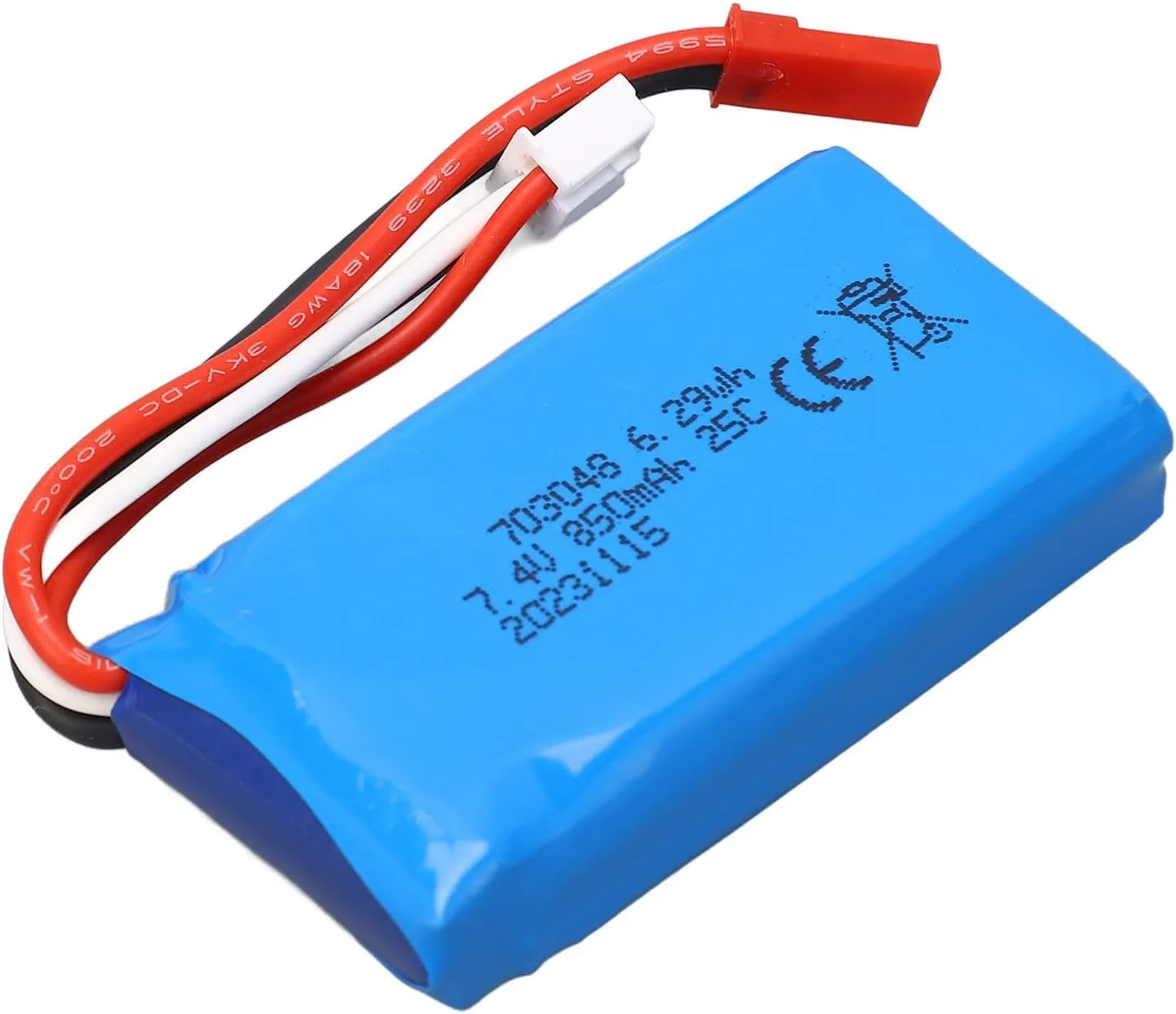RC Airplane Replacement Battery, 7.4V 850mAh RC Helicopter Battery for WLtoys V912V262V333V353BQ202 with JST Red Plug