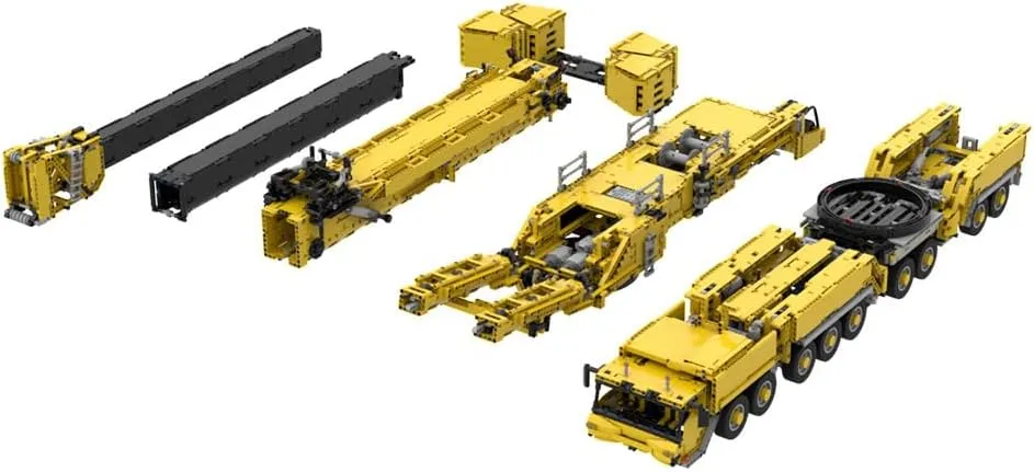 RC Crane Building Blocks Set, LTM11200 v2.0 Ultra Large Engineering Crane Model with 14 Motors Small Particle Building Blocks MOC Set,Dynamic Version/Yellow/8528PCS