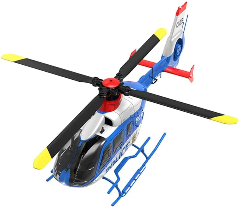 RC ERA C123 EC135 6CH RC Helicopter, 1/36 Scale Military Aircraft Single-Rotor Gyroscopic Stabilization with Altitude Hold/One-Key Take Off for Beginners & Adults -RTF/3 Battery