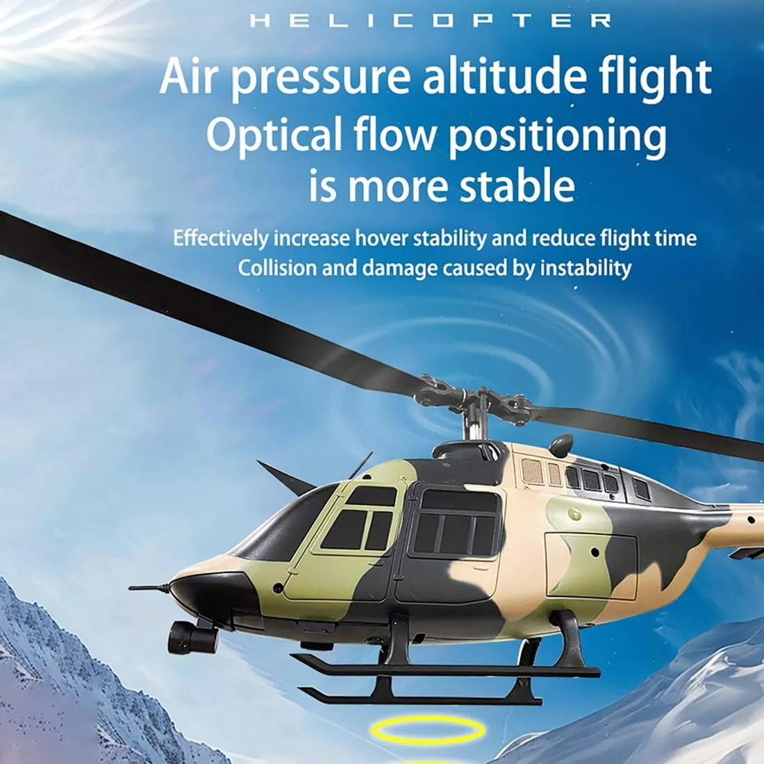 RC ERA C138 Bell 206 RC Helicopter, 1/33 Scale 2.4G 6CH Flybarless RC Helicopter with Altitude Hold & Optical Flow Positioning - RTF