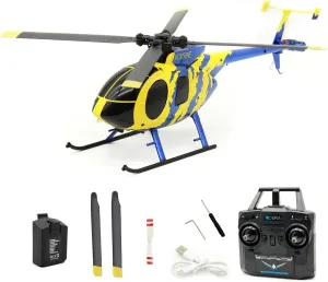 RC ERA C184 MD500 RC Helicopter for Adults, 2.4G 4CH 6-Axis Gyroscope Stabilized Helicopter, RTF Remote Control Electric Aircraft with Optical Flow for Beginners - 1PCS Battery