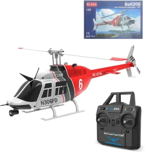 RC Helicopter for Adults C138 Rc Helicopter with 6-axis Gyro Altitude Hold, RC Aircraft Single Blade Flybarless Aircraft Without Added Positioning Aids (RTF Version/Red,White)
