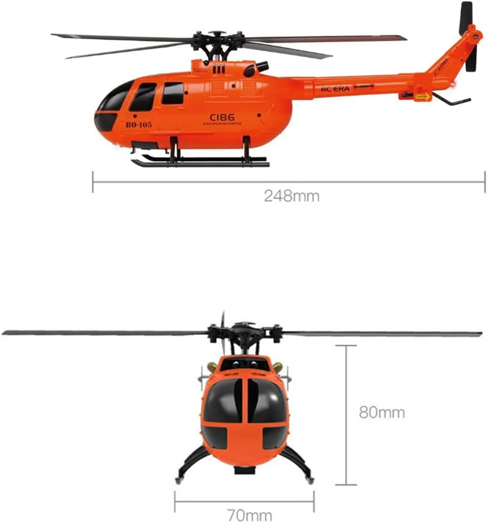 RC Helicopter Model, 2.4G RC 4CH BO105 Armed Helicopter Military Aircraft Model with USB Charger, Aircraft Model for KidsAdults (RTF/Orange), 23.5 x 7.1 x 8.1cm, 5ZB2603ZD4714VWXN