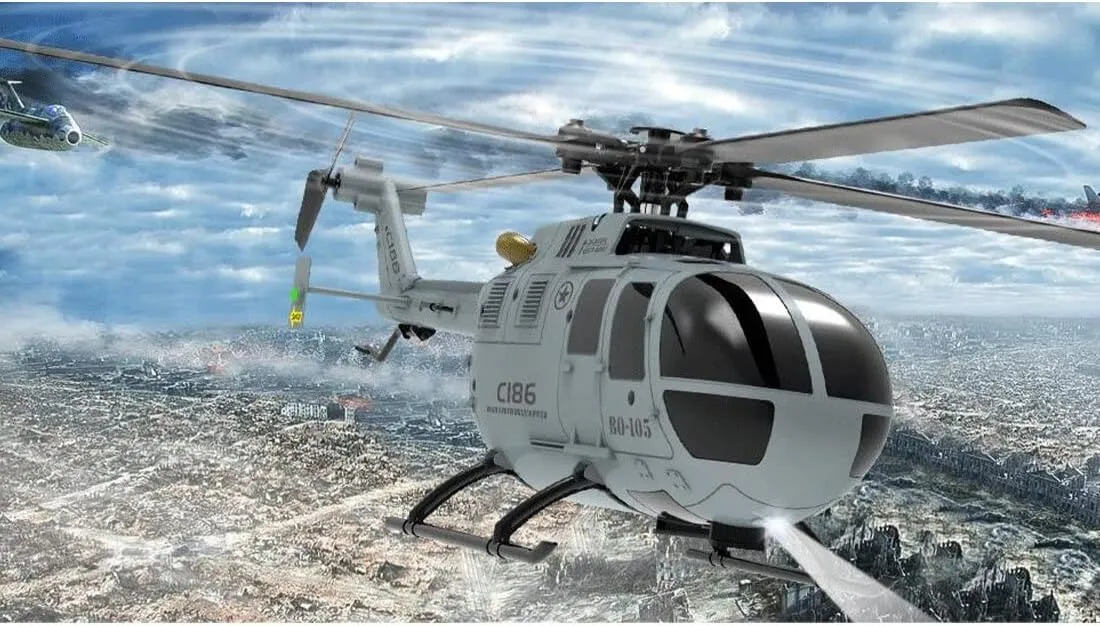 RC Helicopter Model, 2.4G RC 4CH BO105 Armed Helicopter Military Aircraft Model with USB Charger, Aircraft Model for KidsAdults (RTF/Orange), 23.5 x 7.1 x 8.1cm, 5ZB2603ZD4714VWXN