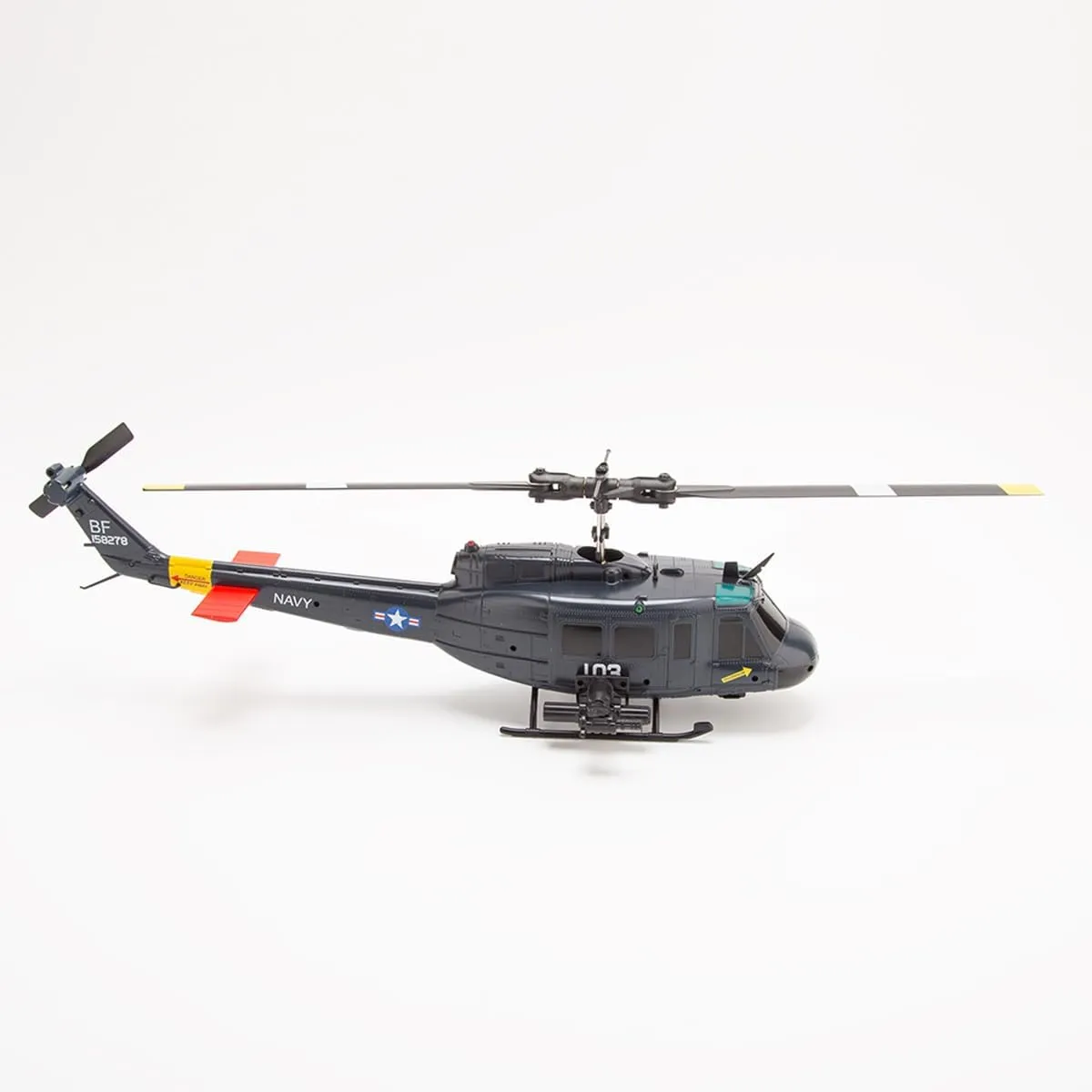 RC Helicopter Model, C032 1/48 Scale UH-1 Huey 2.4G 6CH Flybarless Brushless Motor Remote Control Helicopter Model with Altitude Hold and 6-Axis Gyroscope for Adults (RTF Version)