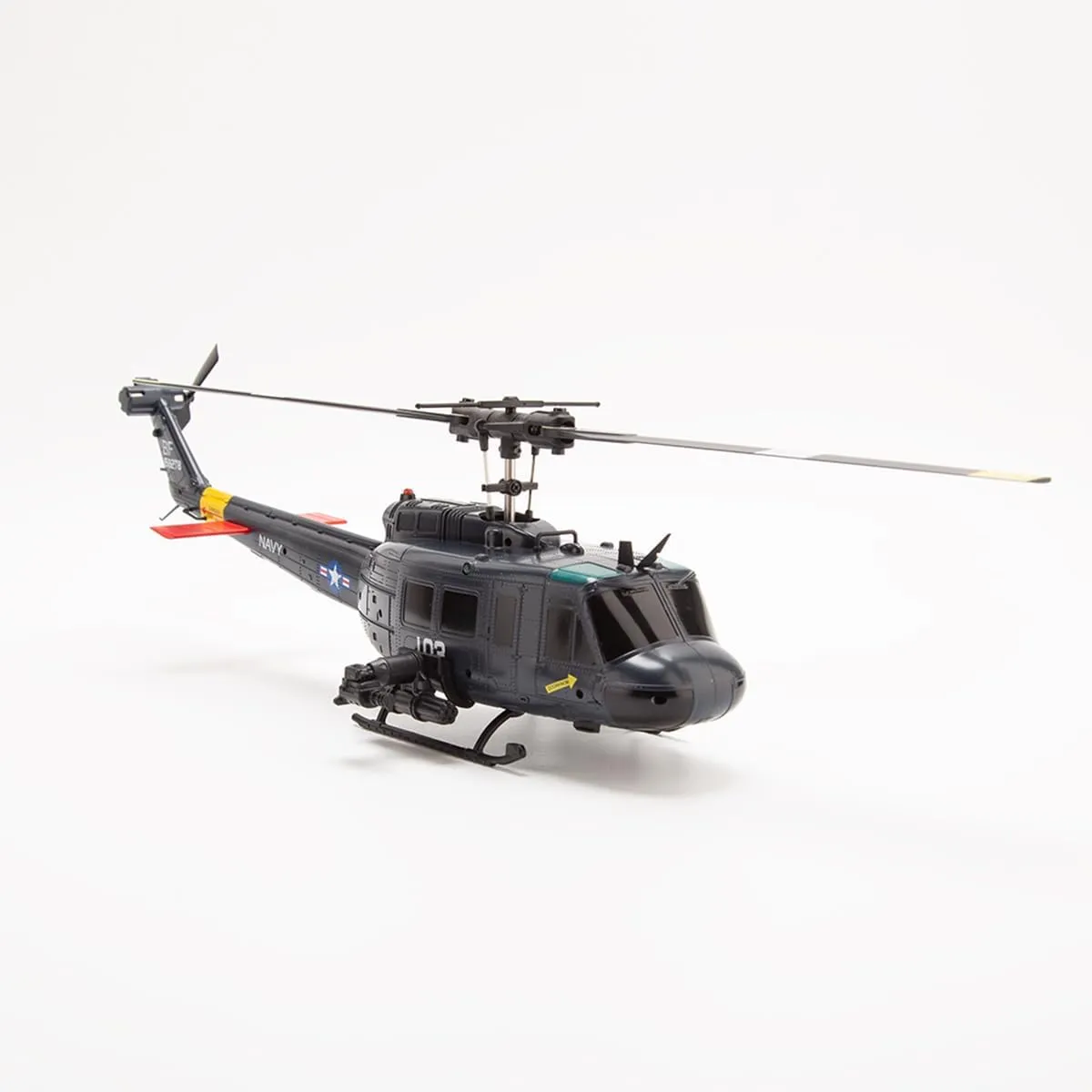 RC Helicopter Model, C032 1/48 Scale UH-1 Huey 2.4G 6CH Flybarless Brushless Motor Remote Control Helicopter Model with Altitude Hold and 6-Axis Gyroscope for Adults (RTF Version)