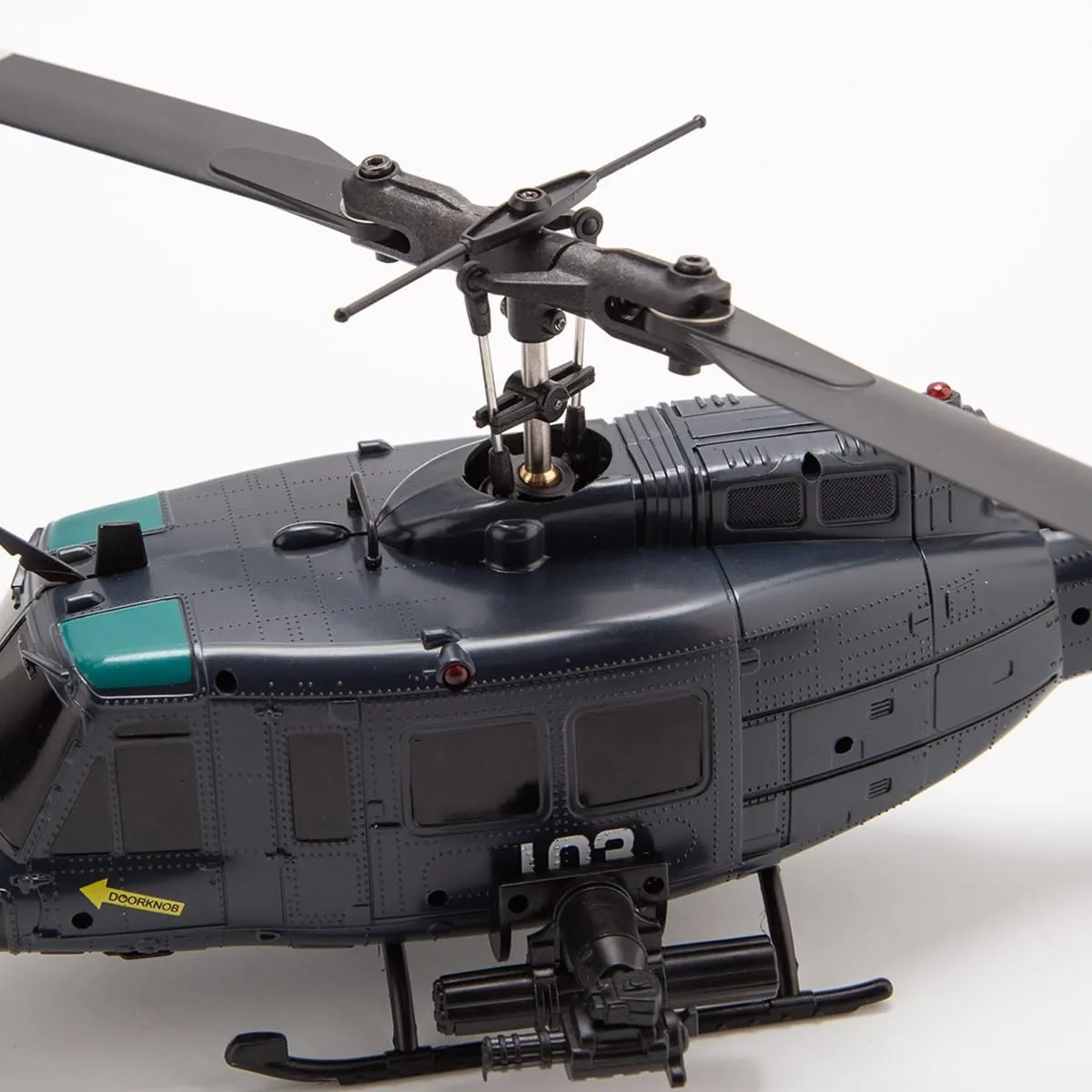 RC Helicopter Model, C032 1/48 Scale UH-1 Huey 2.4G 6CH Flybarless Brushless Motor Remote Control Helicopter Model with Altitude Hold and 6-Axis Gyroscope for Adults (RTF Version)