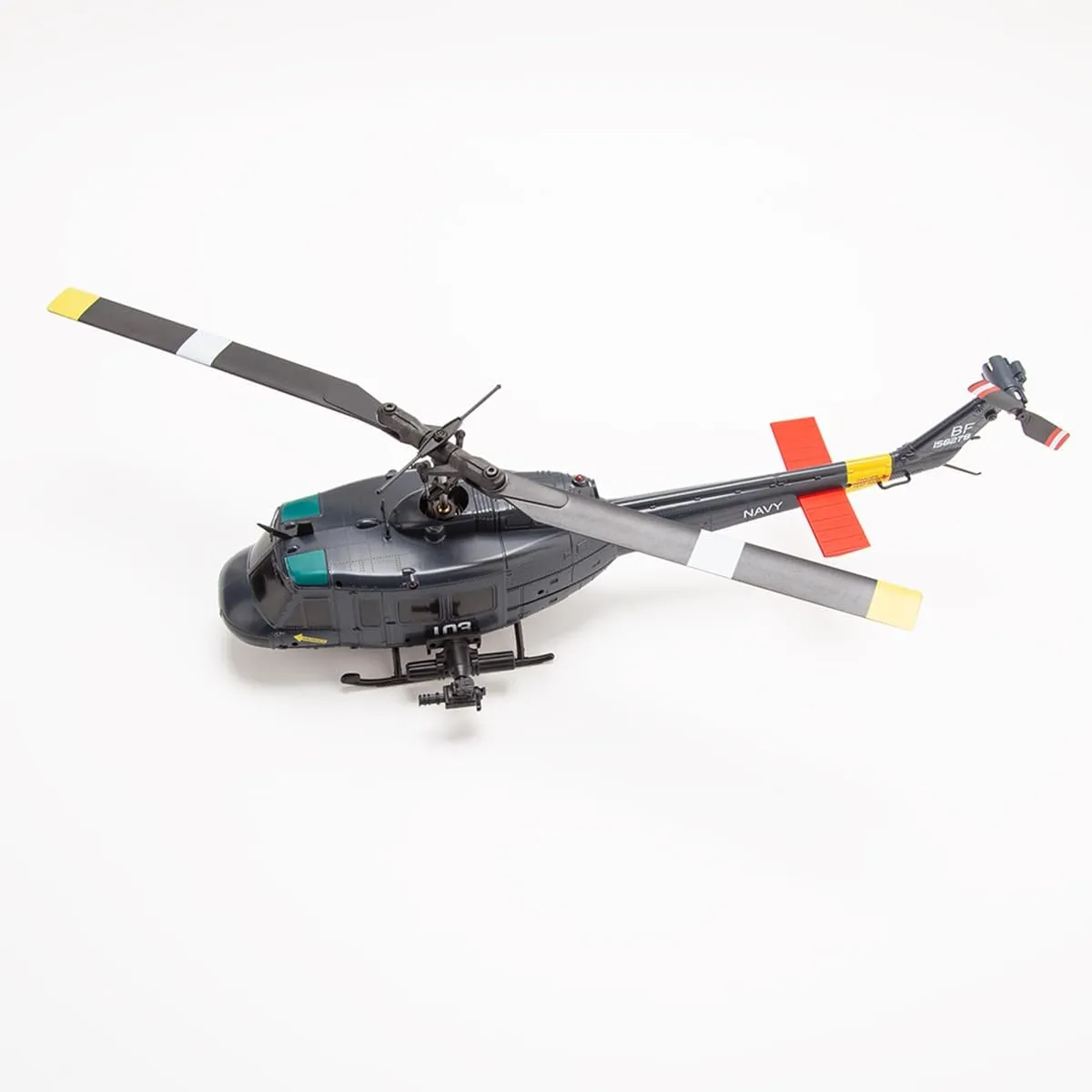 RC Helicopter Model, C032 1/48 Scale UH-1 Huey 2.4G 6CH Flybarless Brushless Motor Remote Control Helicopter Model with Altitude Hold and 6-Axis Gyroscope for Adults (RTF Version)