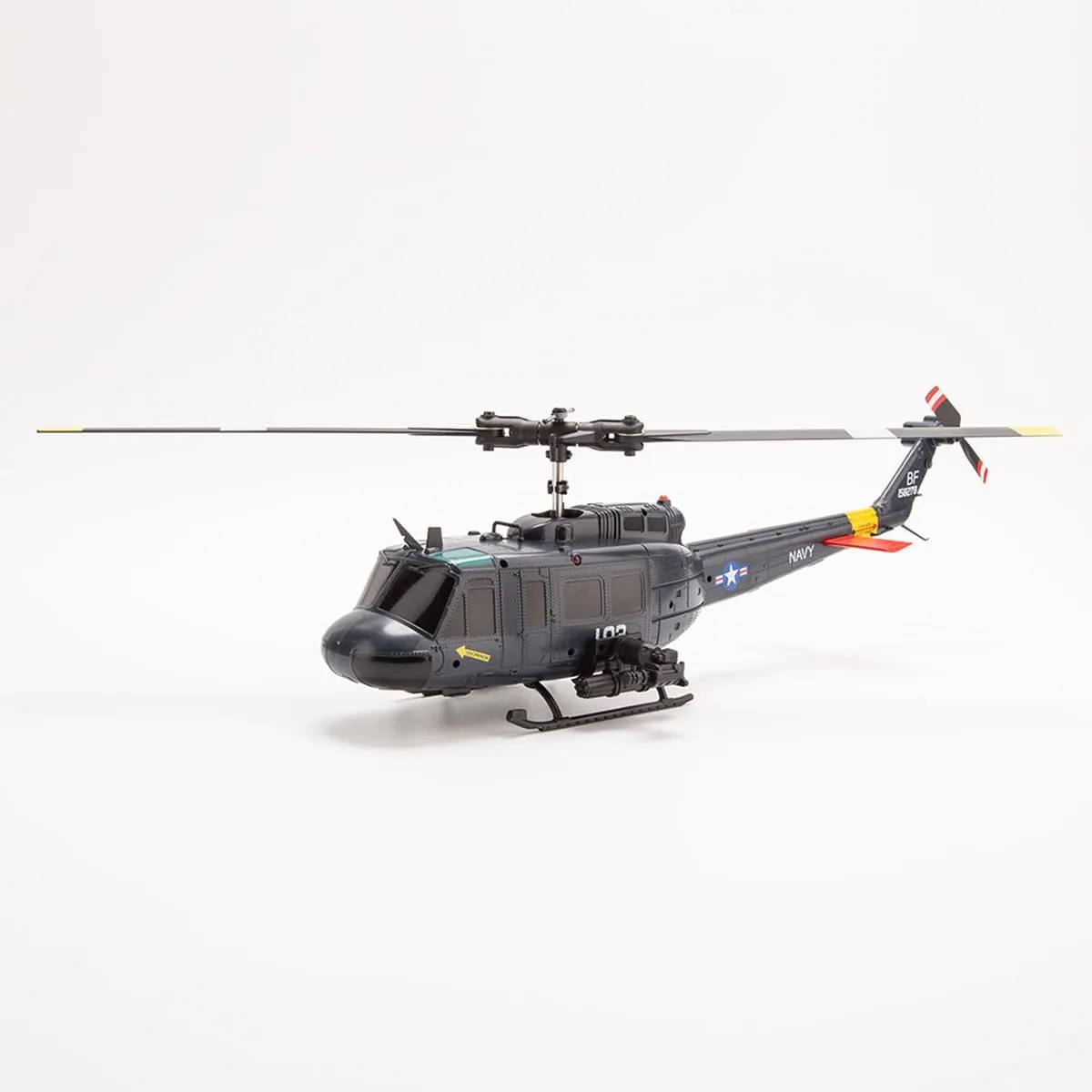 RC Helicopter Model, C032 1/48 Scale UH-1 Huey 2.4G 6CH Flybarless Brushless Motor Remote Control Helicopter Model with Altitude Hold and 6-Axis Gyroscope for Adults (RTF Version)