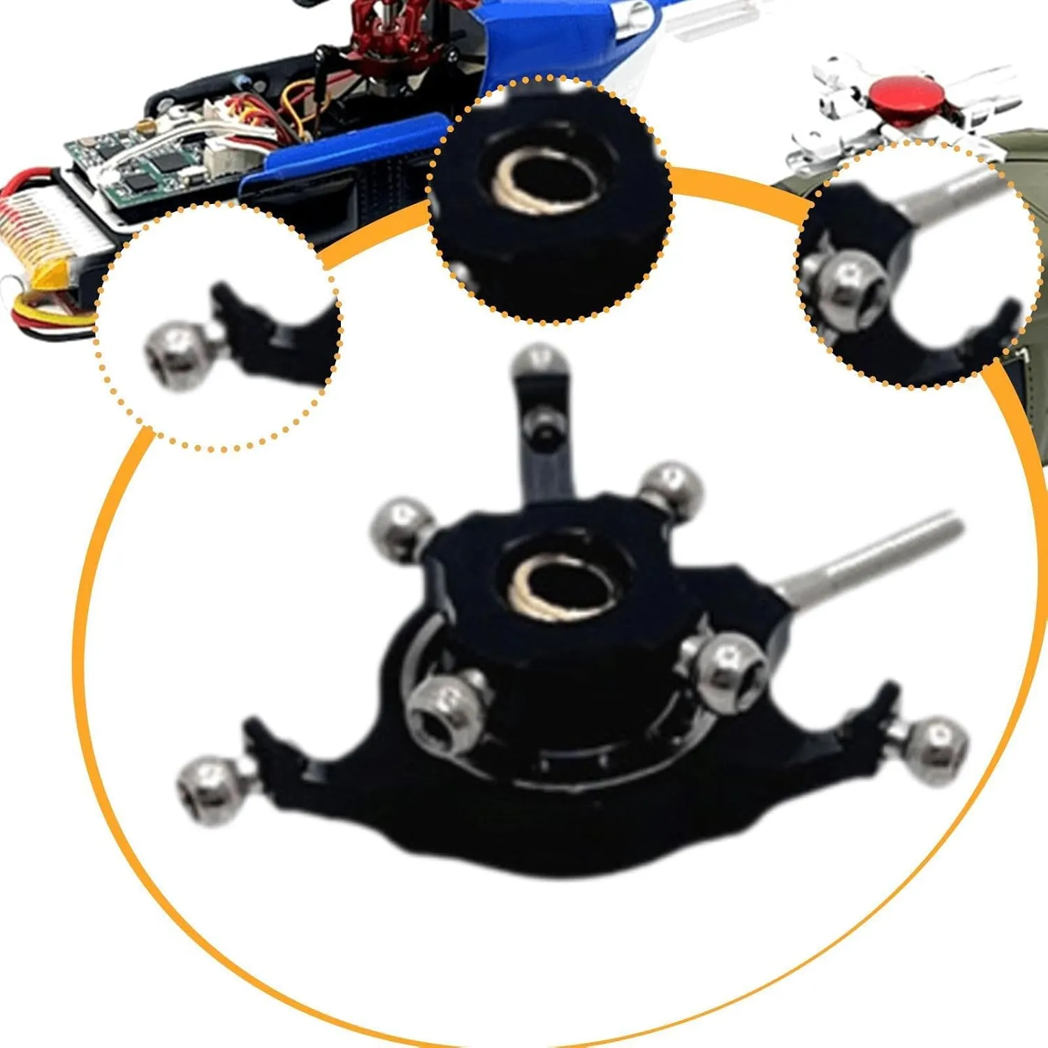 RC Helicopter Swashplate Replaces Upgrade Cross Plate for Wltoys K170 K124 RC Drone Fixed Wing Helicopter, Black