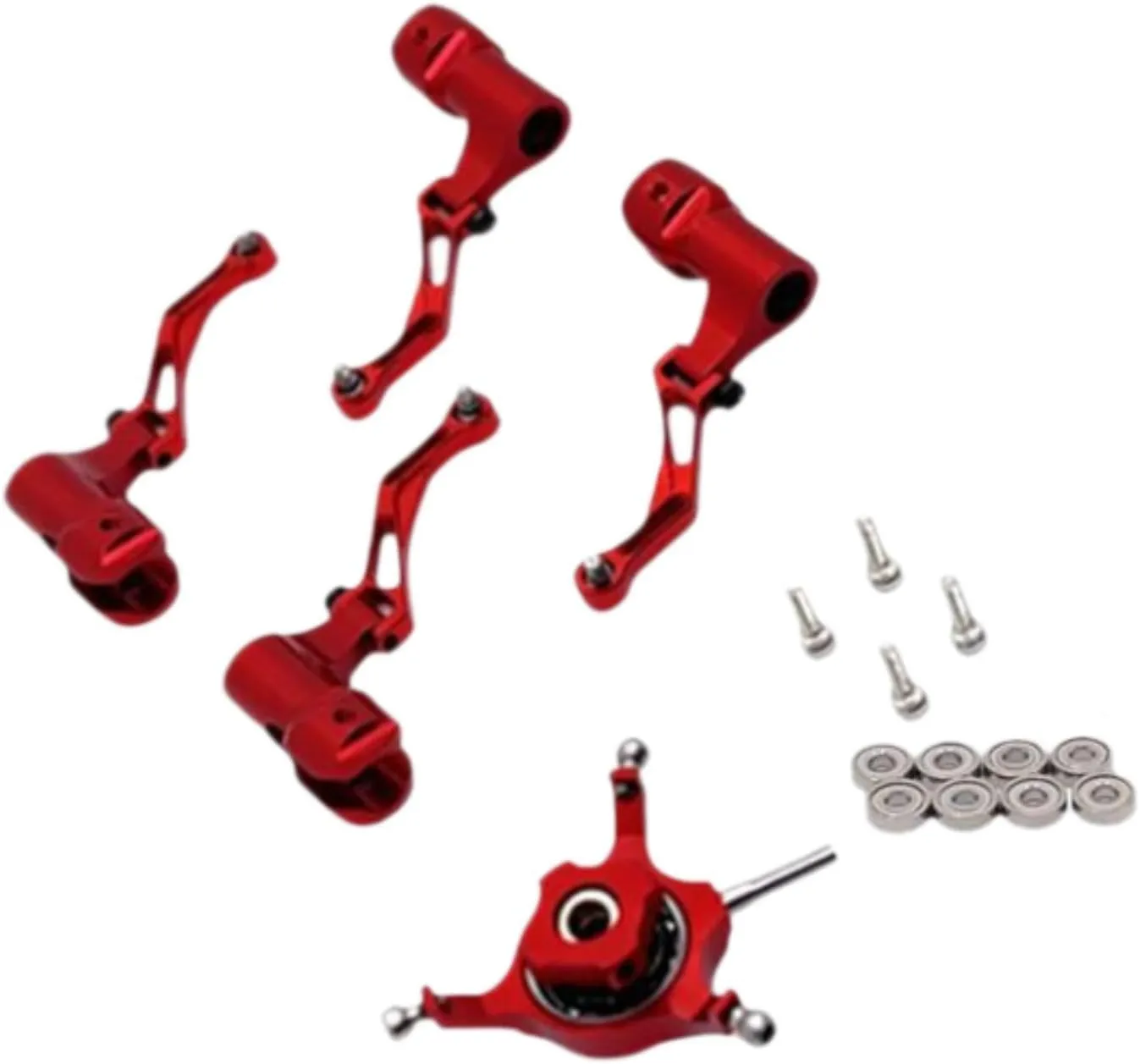 RC Helicopter Swashplate Set Leaf Clip with Bearing Convenient Lightweight Sturdy RC Aircraft Accessories, Red