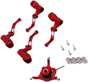 RC Helicopter Swashplate Set Leaf Clip with Bearing Convenient Lightweight Sturdy RC Aircraft Accessories, Red