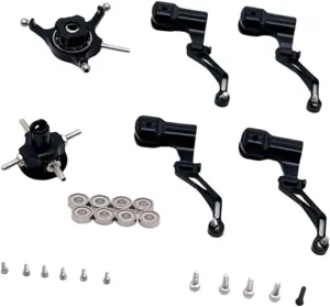 RC Helicopter Swashplate Set Spare Part Lightweight Easy Installed Sturdy Leaf Clip RC Aircraft Accessories for K124 K170, Black