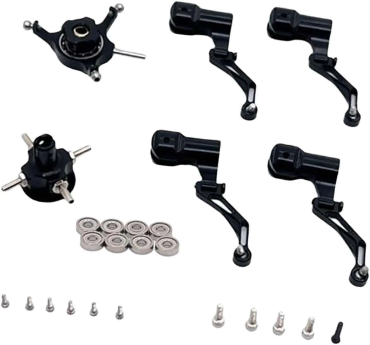 RC Helicopter Swashplate Set Spare Part Lightweight Easy Installed Sturdy Leaf Clip RC Aircraft Accessories for K124 K170, Black