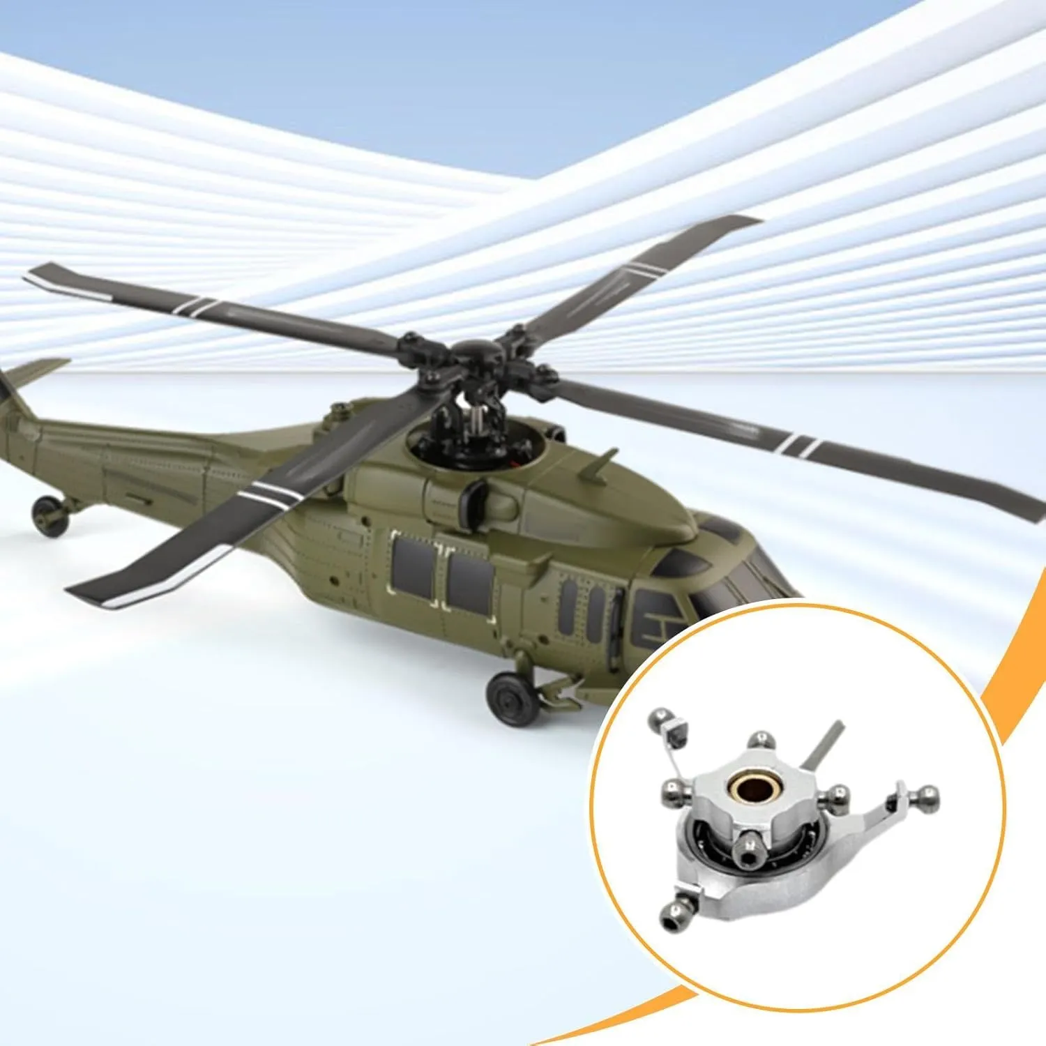 RC Helicopter Swashplate Upgrade Part Sturdy Lightweight Aircraft Spare Part Replaces for Wltoys K170 K124 RC Aircraft Toy, Argent