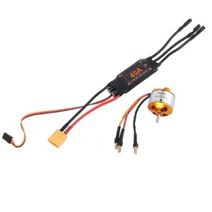 RC Motor 2212 Motor 40A Brushless ESC RC Motor ESC Set Safety Lightweight Stable Operation for RC Drone Helicopter FPV