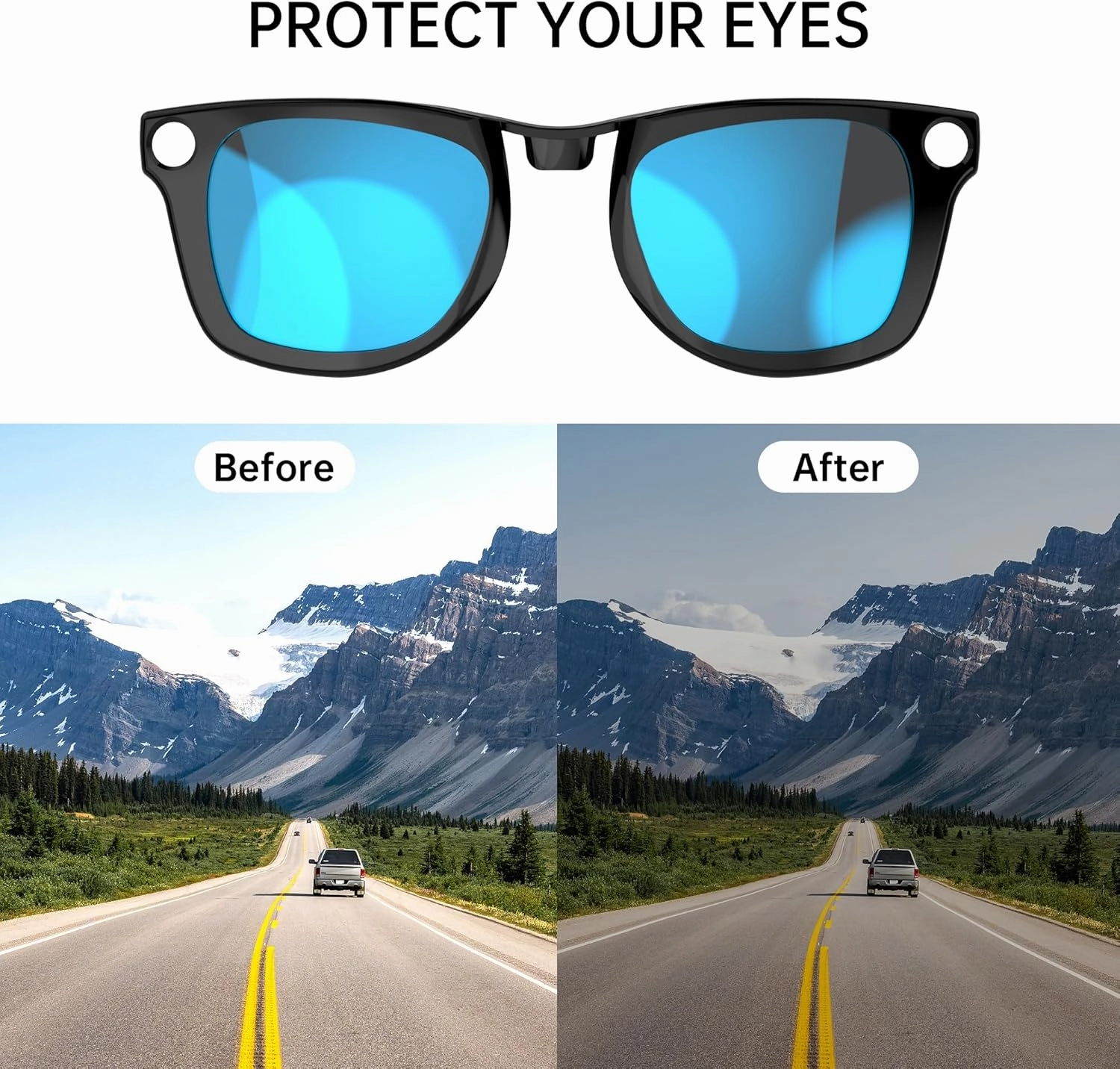 RCstyle Compatible With Ray-Ban Meta Wayfarer(Standard) Smart Glasses Color Changing Clip Set for Man and Woman 50-22 Size M
