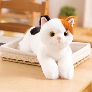Realistic Plush Cat Toy, Soft Kitty Stuffed Animal for Kids, Cute Cat for Birthday Party (Black & Yellow, 70cm/27.5inch)