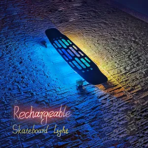 Rechargeable Skateboard Lights Led,Scooter Light,Underglow Longboard Light,Skateboard Accessory,Gift,Long Board Night Riding Lithium Battery (6)