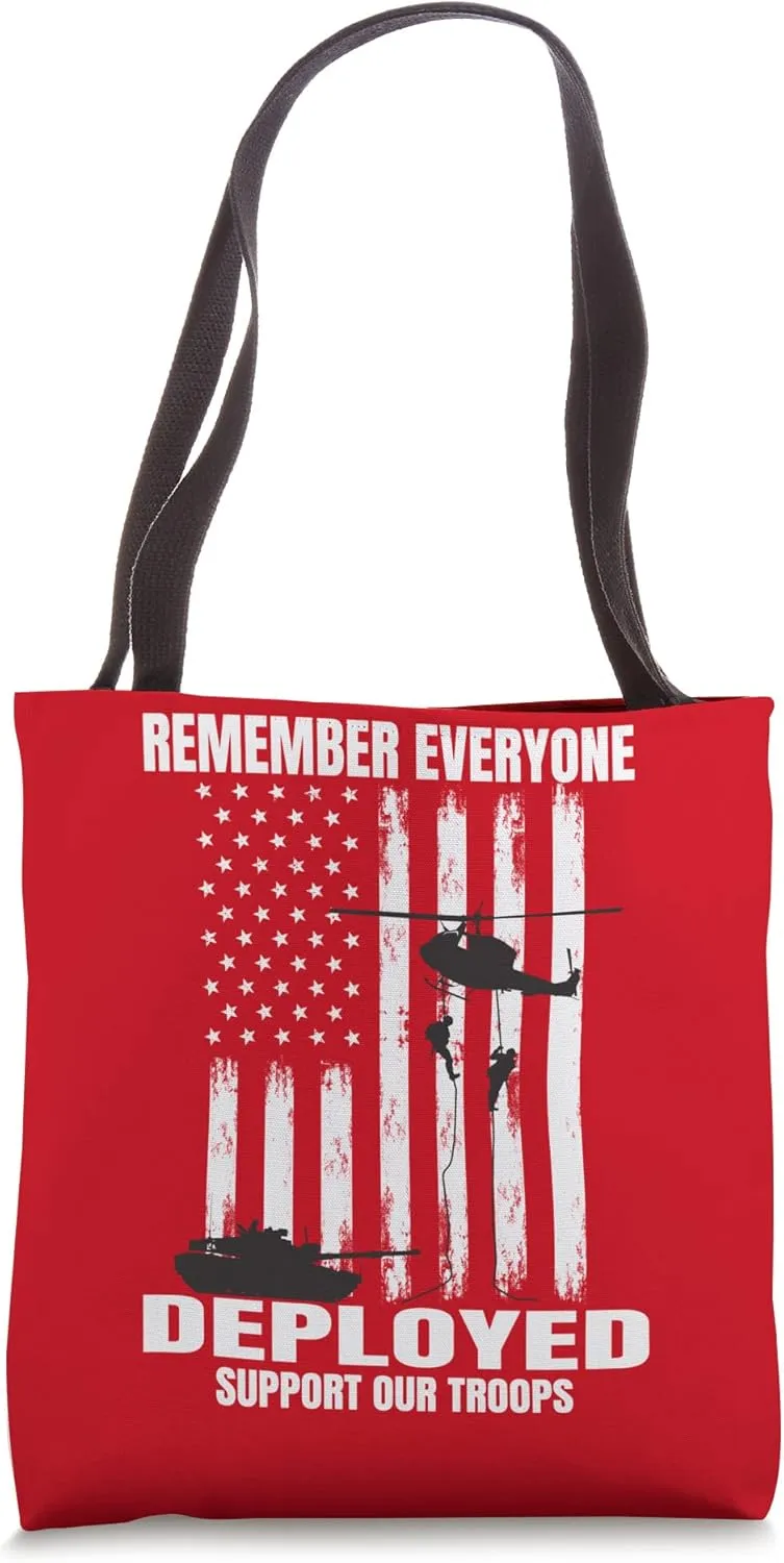 Red Friday Military Remember Everyone Deployed Support Troop Tote Bag