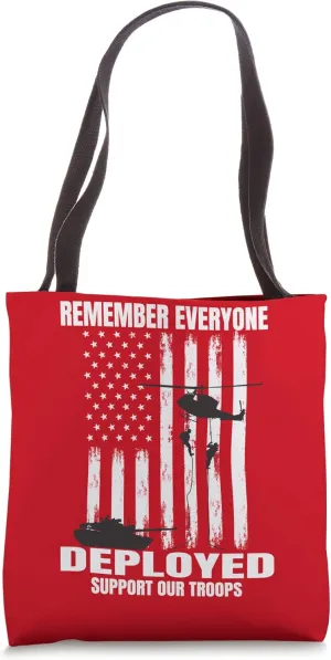 Red Friday Military Remember Everyone Deployed Support Troop Tote Bag
