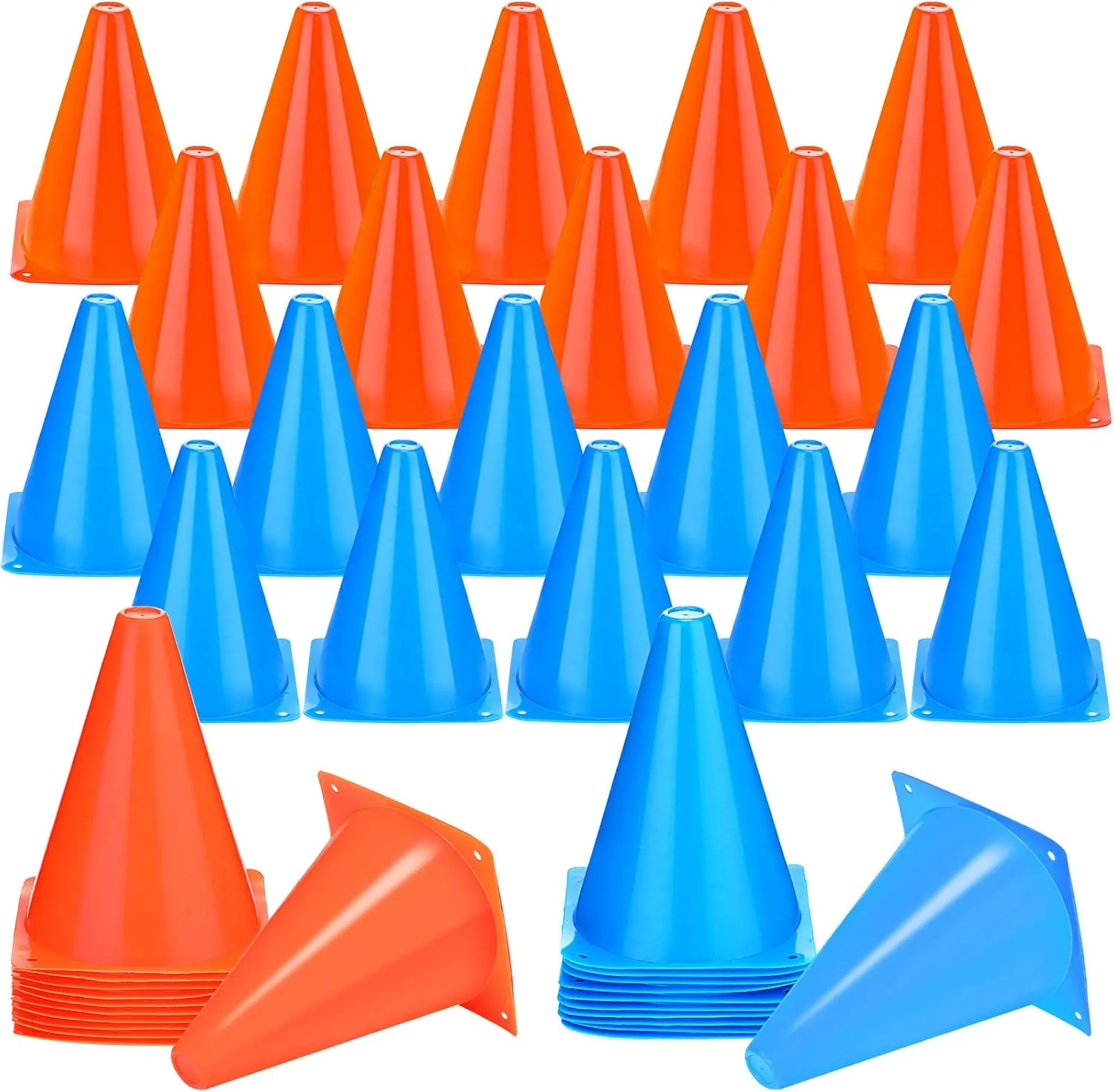 Reginary 40 Pieces Mini Training Cone Socce Plastic 7 Inch Driving Sport Cone Bike Obstacle Orange and Blue Traffic Suppliesfor Training Skating Football Basketball Party Indoor and Outdoor Games