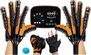 Rehabilitation Robot Gloves Both Hand Finger Training Rehabilitation Orthotics with Single Finger Training and Mirror Mode for Long-Term Relief of Finger Stiffness(Size:XXL Code)