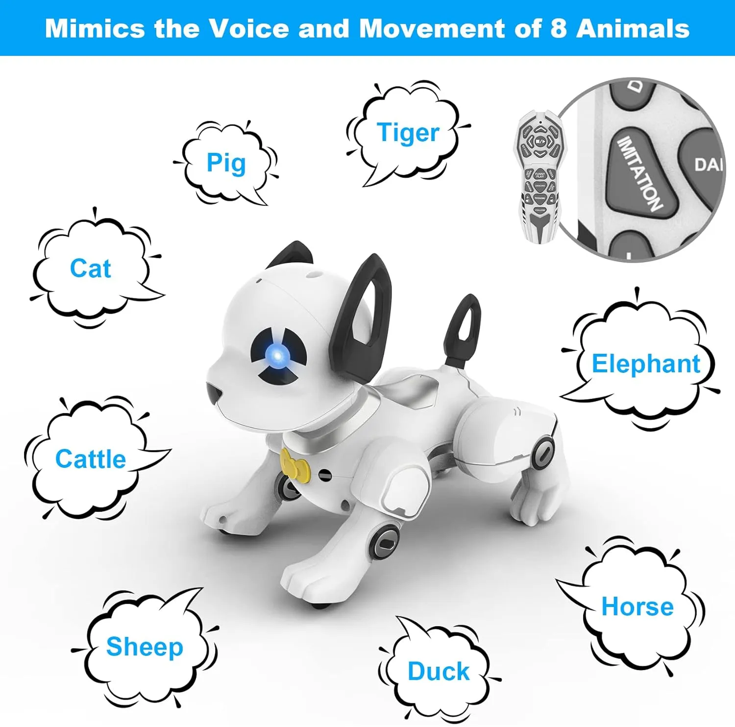 Remote Control Robot Dog Toy, RC Dog Programmable Smart Interactive Robotic Pets, RC Stunt Robot Toys Deg Imitates Animals Music Dancing Handstand Push-up Follow Functions for Boys Girls Toy